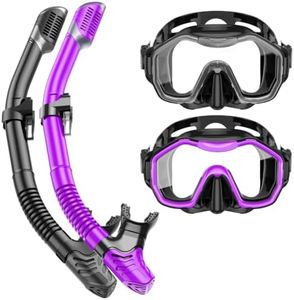 Snorkeling Gear for Adults Kids, Kwambiri Dry-Top Snorkel Set, 180°Panoramic Wide View Diving Mask Breathing Freely Snorkel Mask for Snorkeling Scuba Diving Swimming Travel