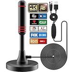 2024 Newest TV Antenna, Digital TV Antenna for Indoor Smart TV, Strong Magnetic Base for Easy Installation, 360°& Wide Range Reception for HDTV Channels-Support All TV's-16.4ft Long Cable