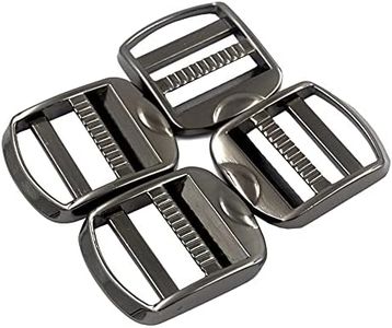 DGOL 10 pcs 1" Metal Zinc Alloy Ladder Lock Slider Adjustable Webbing Strap Release Buckles Gunmetal