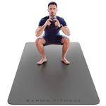 Large Exercise Mat – Extra Wide & Extra Thick Yoga Mat (183cm x 80cm x 10mm), TPE Fitness Mat with Free Carry Straps, Perfect for HiiT Home Workouts & Pilates - 'STRONG & FLEXIBLE' (Dark Grey Plain)