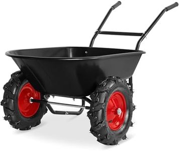 Best Choice Products Heavy Duty Dual-Wheel Wheelbarrow Garden Cart - 500 lb Capacity, Extra-Large Wheels, Built-in Stand, for Yard, Garden & Landscaping - Jet Black