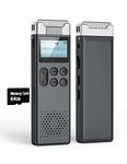 80GB Dictaphone Voice Recorder Device, Digital Voice Recorders 3072 kbps HD Voice Activated Recorder Mini Portable Voice Recorder with Playback Noise Reduction Audio Recording Device USB Rechargeable