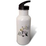 3dRose Water Bottle, 10.5" by 4.5", Ballroom Dance Partners who Love to Dance, Wrapped in Music