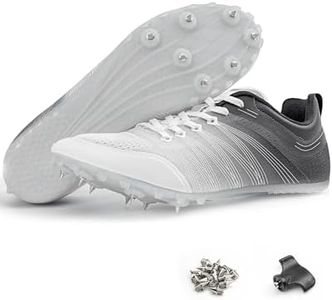 kcross Track Shoes Men Womens Track Spikes Shoes, Track Spikes Men, Track and Field Shoes for Sprinting, Track Cleats for Kids Boys Youth Black