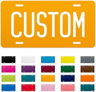 ExcelMark Custom License Plate for Front of Car – Personalized Car Tags – 6" x 12" Universal Fit (Marigold)