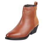 Mochi Women Tan Leather Ankle Boot UK/5 EU/38 (31-90)
