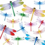 Amaonm 20pcs 3d Colorful Dragonfly Vividly Stickers Making Stickers DIY ornament Party Kidgarden Wall Stickers Wall Decal Man-made vividly Dragonfly art Decor Decals