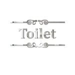 Healifty Toilet Mirror Signs Toilet Door Signs Mirror Wall Sticker Decals Acrylic Wall Sticker Mirror for Home Bathroom Restroom Decor (Silver)