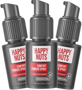 Happy Nuts Comfort Powder Spray: Anti Chafing & Mens Deodorant, Aluminum-Free, Sweat and Odor Control for Jock Itch, Groin and Men's Private Parts