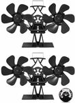 Wood Stove Fan Heat Powered, 2 PCS Dual Motor Fireplace Fan & Thermometer