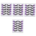 minkissy 20 Pairs Colored False Eyelashes Colored Eyelashes Halloween Eyelashes Fake Lashes Lash Extension Cosplay Fake Eyelashes Eye Lashes Set Imitation Three-dimensional Purple