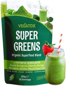 Organic Super Greens Powder 50 Servings | Boost Energy, Digestion & Immunity | Green Powder Superfood | Vegan, 100% Natural & Alkaline | No Gluten, No Artificial Ingredients