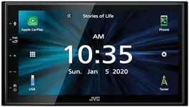 JVC KW-M560BT Apple CarPlay Android Auto Multimedia Player w/ 6.8" Capacitive Touchscreen, Bluetooth Audio and Hands Free Calling, MP3 Player, Double DIN, 13-Band EQ, SiriusXM, AM/FM Car Radio