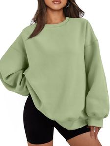 EFAN Womens Sweatshirts Hoodies Oversized Sweaters Crewneck Fleece Casual Tops Basic Comfy Fall Fashion Clothes 2026 Plus Size Maternity Workout Lounge Wear Winter Outfits Green M