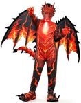 Kids Dragon Costume, Fire Dragon Halloween Costume with Mask, Wings & Tail