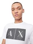 A|X Armani Exchange Men's Crew quited Logo tee, white, XXL