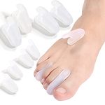 DYKOOK Flared Gel Toe Separators 8 Pieces Big Small Toe Spacers Toe Straighteners for Overlapping Toes and Temporary Bunion Corrector Gel (4 pcs Large + 4 pcs Small)