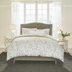 Laura Ashley Home - King Duvet Cover Set, Cotton Reversible Bedding with Matching Shams, Medium Weight Bedding for All Seasons (Lindy Green, King)