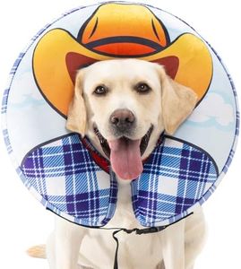 Avont Dog Cone Collar, Inflatable Dog Cone for Surgery Recovery Soft Dog Donut Collar to Stop Licking, E Collar Cone Alternative for Small Medium Large Dogs -Cowboy(S)