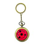 AUGEN Premium Pocket Watch Metal Keychain Naruto 3 Retro Vintage for Gifting With Key Ring Anti-Rust (Pack Of 1)