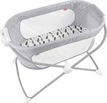 Fisher-Price Portable Baby Crib Soothing View Bassinet with Mesh Sides & Slim Fold for Travel Newborns 0+ Months, Climbing Leaves