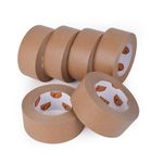 TAPEBEAR 6 Rolls Eco-Friendly Kraft Paper Tape, 2inch x 60yards Biodegradable Kraft Paper Tape, Recyclable Writable Packing Tape, Non-Coated Surface for Masking, Sealing, and Packaging Use