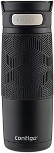 Contigo Stainless Steel Autoseal-Transit Travel Mug, 100% On-The-Go Spill-Proof and Leak Proof, Drinks Stay Hot Up to 5 Hours and Cold Up to 12 with Thermalock Vacuum Insulation, 470Ml, (Matte Black)