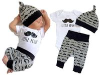 Mefarla Newborn Baby Girl Boy Tops Romper Short Sleeve Long Pants Legging Hat Outfit Set Clothes (0-6 Months) White