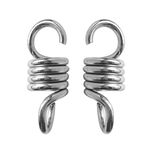 kaushalendra Metal 2-Piece Extension Spring Suspension Hook Hanger - For Garden Swing Chair, Hammock Chair, And More, Capacity 120 Kg Each,Silver