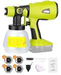 Paint Sprayer for Ryobi 18V Battery, HVLP Spray Paint Gun with Brushless Motor and Copper Nozzle, Cordless Paint Sprayer for Home Interior and Exterior Wall Fence Painting(Tool Only)