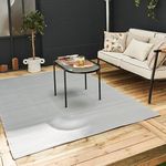 THE RUGS Urban Collection Outdoor Rug - Easy to Clean, Waterproof Plastic Outdoor Rugs for Garden, Patio, Balcony, Camping - Contemporary Plastic Straw Rug - Mono Grey, 90x150cm