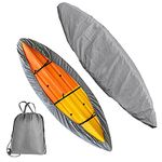 420D Thickened Kayak Canoe Cover, Waterproof Durable Canoe Storage Dust Cover UV Protection Sunblock Shield for Fishing Boat/Kayak/Canoe/Paddle Board (4.6~5.0m/15.1ft~16.4ft)