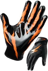 WHCOOL Football Gloves, Sticky Grip Receiver Gloves Slim Fit Youth M Size
