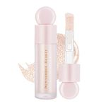 Highlighter with Face Brush Liquid Highlighter Luminizer with Shimmer Finish Long Lasting Smooth Lightweight Highlighter Smudge Proof, Natural-Looking Waterproof Face Illuminator#04