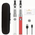 E Cigarettes Vape Pens Starter Kit VapeMaster H2 Dual Vape Pens, Easy to Fill and Charge, Long Lasting Battery, Pure Taste - No E-Liquid, No Nicotine (Red White), 1.0 count