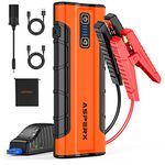 ASPERX 2500A Jump Starter Power Pack(Up to 10L Gas/7.3L Diesel), 21000mAh Car Jump Starter Power Bank with LED Flashlight &18W USB-C,Heavy-Duty Car Battery Booster for 12V Vehicles Pickup SUV Truck RV