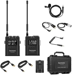 Saramonic UHF 96-Channel Wireless Lavalier Microphone System, UWMIC9S KIT1, Real-time Monitor, Built-in Battery for Canon DSLR Camera Camcorder Recorder Vlog Video Applications