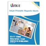 Uinkit 9 Sheets Printable Magnetic Sheets Non Adhesive 13.5mil 8.5 x 11 Inches Thick Magnet Glossy Paper for Inkjet Printers