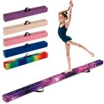 COSTWAY Folding Gymnastics Balance Beam, 7FT/8FT/9FT Kids Training Beam with Carry Handles, Anti-Slip Base, Floor Gymnastics Beams for Home Gym Exercise (Magic Star, 240cm)