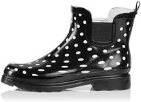 NORTY - Womens Ankle Rain Boots - Ladies Waterproof Winter Spring Garden Boot runs ½ size large Polka Dot Black White Size 9