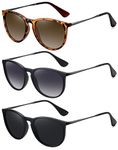 WOWSUN Polarized Sunglasses for Women Vintage Retro Round Mirrored Lens