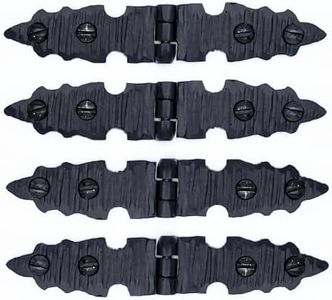 4 Pack 4 Inch Black Wrought Iron Hinges - Hand Forged Wrought Iron Door Hinges – Rustic Iron Hinges for Farmhouse Shutters, Chests, Barn Doors, Shutter and Gates – The Castile Series