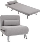 HOMCOM Linen Chair Bed, 3-in-1 Conv