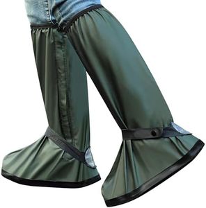 Waterproof Shoe Covers, Rain Boot Shoe Cover Reusable & Foldable Non-Slip with Zipper, Reflector, Men Women Rain Gear