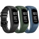 CUZOW for Garmin Vivosmart 5, Colourful Sport Watch Band Replacement for Women Men, 3 Pack, Black+Army Green+Navy Blue