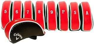 Callaway Unisex-Adult Callaway Golf Premium Iron Head Covers C10733, Red|Black, Large