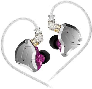 KZ ZS10 Pro Earbuds Headphone, KZ in Ear Monitor IEM HiFi Earphone with 5 Driver 4BA 1DD with Detachable 0.75mm 2 Pin Cable for Singer Musician Drummer (Purple no Mic)