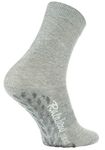 Rainbow Socks - Women Men Colourful Cotton Non Slip Grip Socks ABS - 1 Pair - Grey - Size 4-6