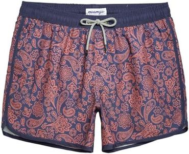 maamgic Mens Short 80s 90s Vintage Swim Trunks with Mesh Lining Quick Dry Bathing Suit Board Shorts Paisley Purple Medium