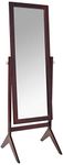 Crown Mark Wood Cheval Rectangular Floor Mount Mirror, (Brown)
